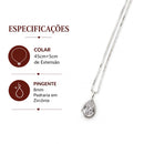 Colar Ponto de luz Pingente coração Gotinha Redondinho Folheado A Ouro 18k e Prata925