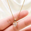 Colar Ponto de luz Pingente coração Gotinha Redondinho Folheado A Ouro 18k e Prata925