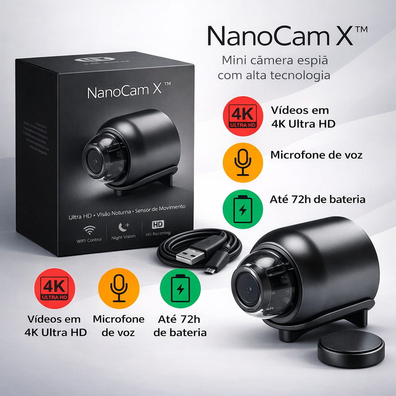 Mini Câmera NanoCam X - [ULTRA HD 4K]