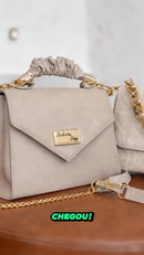 Kit 2 Bolsas Femininas Luxo | Alça de Mão + Corrente | Elegantes e Versáteis