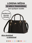 Bolsa Feminina Media Transversal e de Mão Bordado Matelassê