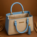 Bolsa Feminina Lorena Vitória Palha Chic Alça Dupla (Mão + Transversal)