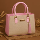Bolsa Feminina Lorena Vitória Palha Chic Alça Dupla (Mão + Transversal)