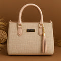 Bolsa Feminina Lorena Vitória Palha Chic Alça Dupla (Mão + Transversal)