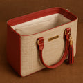 Bolsa Feminina Lorena Vitória Palha Chic Alça Dupla (Mão + Transversal)