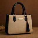 Bolsa Feminina Lorena Vitória Palha Chic Alça Dupla (Mão + Transversal)