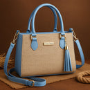 Bolsa Feminina Lorena Vitória Palha Chic Alça Dupla (Mão + Transversal)