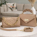 Kit 2 Bolsas Femininas Luxo | Alça de Mão + Corrente | Elegantes e Versáteis