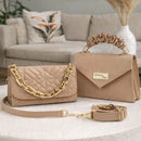 Kit 2 Bolsas Femininas Luxo | Alça de Mão + Corrente | Elegantes e Versáteis