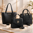 Kit 3 Peças Bolsa Feminina Sacola Grande Espaçosa + Média Alça de Ombro + Pequena Tendência Promoção