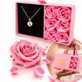 Colar Banhado a Ródio + Porta-Joias com Rosas Perfumadas