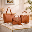 Kit 3 Peças Bolsa Feminina Sacola Grande Espaçosa + Média Alça de Ombro + Pequena Tendência Promoção