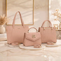 Kit 3 Peças Bolsa Feminina Sacola Grande Espaçosa + Média Alça de Ombro + Pequena Tendência Promoção