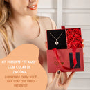 Colar Banhado a Ródio + Porta-Joias com Rosas Perfumadas