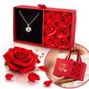 Colar Banhado a Ródio + Porta-Joias com Rosas Perfumadas