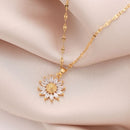 Gargantilha Girassol Banhada a Ouro 18K