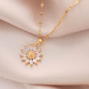 Gargantilha Girassol Banhada a Ouro 18K