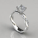 Liga Nova 18K Rosa Banhado A Ouro Princesa Corte Anel De Diamante Cruzado De Noivado